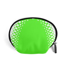 Bubble Polka Circle Green Accessory Pouches (small) 