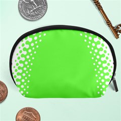 Bubble Polka Circle Green Accessory Pouches (large) 