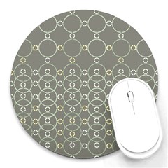 Circles Grey Polka Round Mousepads