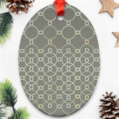 Circles Grey Polka Ornament (oval) by Mariart