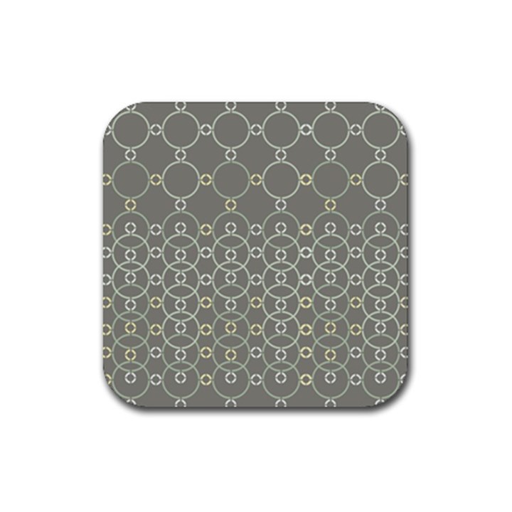 Circles Grey Polka Rubber Coaster (Square) 