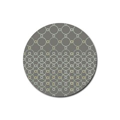 Circles Grey Polka Rubber Coaster (round)  by Mariart