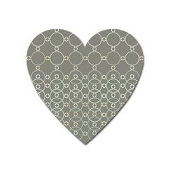 Circles Grey Polka Heart Magnet