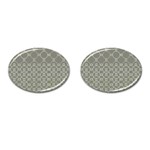 Circles Grey Polka Cufflinks (Oval) Front(Pair)