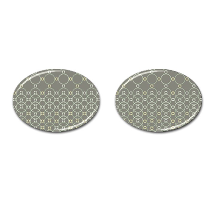 Circles Grey Polka Cufflinks (Oval)