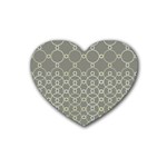 Circles Grey Polka Heart Coaster (4 pack)  Front