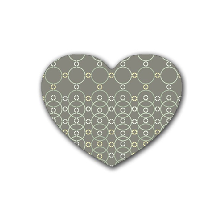 Circles Grey Polka Heart Coaster (4 pack) 