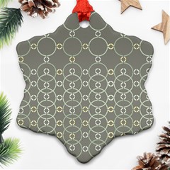 Circles Grey Polka Snowflake Ornament (two Sides)