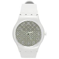 Circles Grey Polka Round Plastic Sport Watch (m) by Mariart