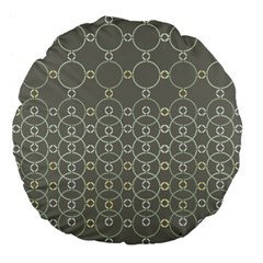 Circles Grey Polka Large 18  Premium Flano Round Cushions