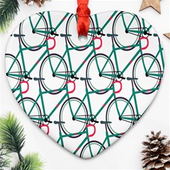 Bicycle Cycling Bike Green Sport Ornament (heart)