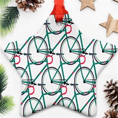 Bicycle Cycling Bike Green Sport Ornament (star)