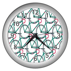 Bicycle Cycling Bike Green Sport Wall Clocks (silver) 