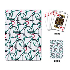 Bicycle Cycling Bike Green Sport Playing Card by Mariart