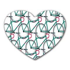 Bicycle Cycling Bike Green Sport Heart Mousepads by Mariart