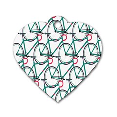 Bicycle Cycling Bike Green Sport Dog Tag Heart (two Sides)