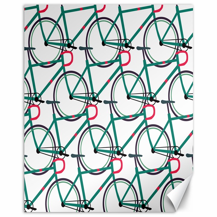 Bicycle Cycling Bike Green Sport Canvas 11  x 14  