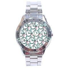 Bicycle Cycling Bike Green Sport Stainless Steel Analogue Watch by Mariart