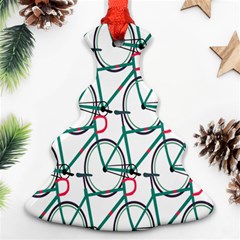 Bicycle Cycling Bike Green Sport Christmas Tree Ornament (two Sides) by Mariart