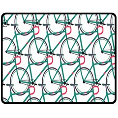 Bicycle Cycling Bike Green Sport Double Sided Fleece Blanket (medium)  by Mariart