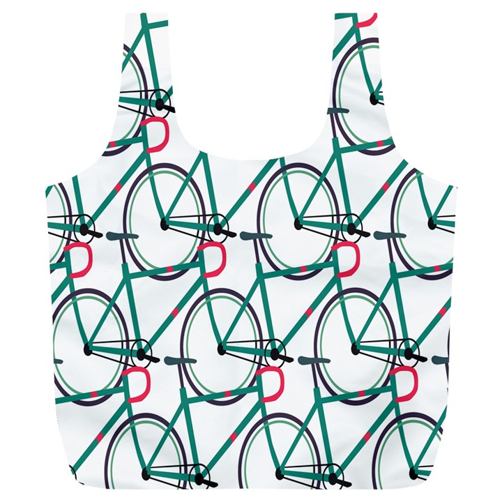 Bicycle Cycling Bike Green Sport Full Print Recycle Bags (L) 