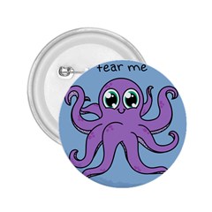 Colorful Cartoon Octopuses Pattern Fear Animals Sea Purple 2 25  Buttons by Mariart