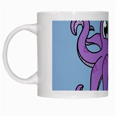 Colorful Cartoon Octopuses Pattern Fear Animals Sea Purple White Mugs by Mariart