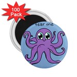 Colorful Cartoon Octopuses Pattern Fear Animals Sea Purple 2.25  Magnets (100 pack)  Front