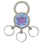 Colorful Cartoon Octopuses Pattern Fear Animals Sea Purple 3-Ring Key Chains Front