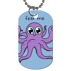 Colorful Cartoon Octopuses Pattern Fear Animals Sea Purple Dog Tag (one Side)