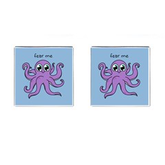 Colorful Cartoon Octopuses Pattern Fear Animals Sea Purple Cufflinks (square) by Mariart