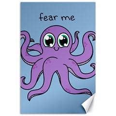 Colorful Cartoon Octopuses Pattern Fear Animals Sea Purple Canvas 24  X 36  by Mariart