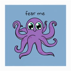 Colorful Cartoon Octopuses Pattern Fear Animals Sea Purple Medium Glasses Cloth (2-side) by Mariart