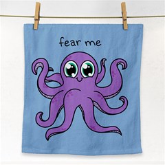 Colorful Cartoon Octopuses Pattern Fear Animals Sea Purple Face Towel by Mariart