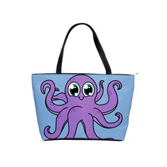 Colorful Cartoon Octopuses Pattern Fear Animals Sea Purple Shoulder Handbags by Mariart