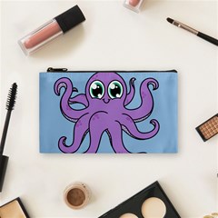 Colorful Cartoon Octopuses Pattern Fear Animals Sea Purple Cosmetic Bag (small) 