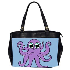 Colorful Cartoon Octopuses Pattern Fear Animals Sea Purple Office Handbags (2 Sides)  by Mariart