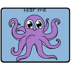 Colorful Cartoon Octopuses Pattern Fear Animals Sea Purple Fleece Blanket (medium)  by Mariart