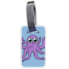 Colorful Cartoon Octopuses Pattern Fear Animals Sea Purple Luggage Tags (one Side)  by Mariart