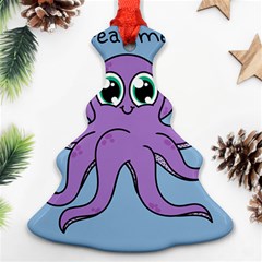 Colorful Cartoon Octopuses Pattern Fear Animals Sea Purple Christmas Tree Ornament (two Sides) by Mariart