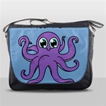 Colorful Cartoon Octopuses Pattern Fear Animals Sea Purple Messenger Bags Front