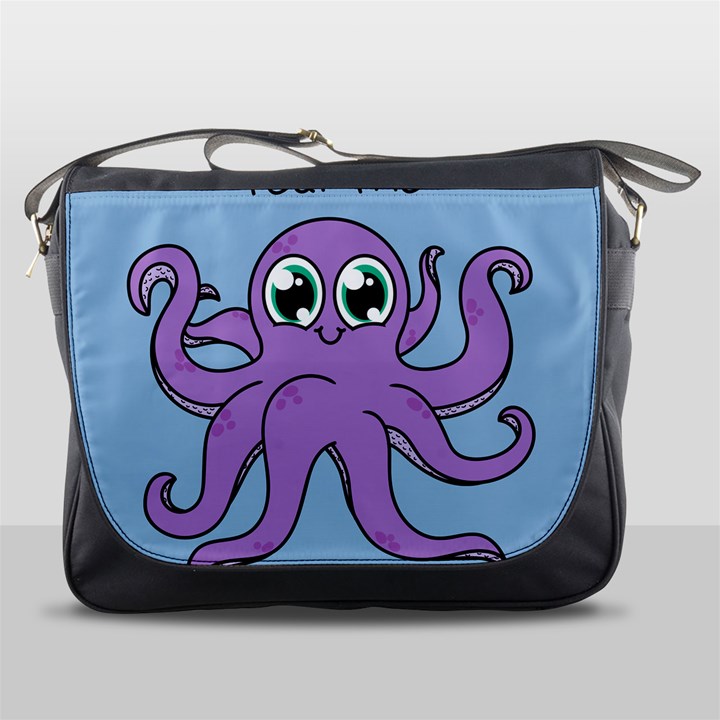 Colorful Cartoon Octopuses Pattern Fear Animals Sea Purple Messenger Bags