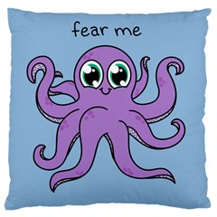 Colorful Cartoon Octopuses Pattern Fear Animals Sea Purple Large Cushion Case (one Side) by Mariart