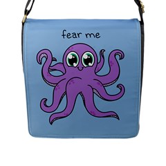 Colorful Cartoon Octopuses Pattern Fear Animals Sea Purple Flap Messenger Bag (l)  by Mariart