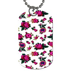 Crown Red Flower Floral Calm Rose Sunflower White Dog Tag (one Side) by Mariart