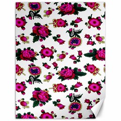 Crown Red Flower Floral Calm Rose Sunflower White Canvas 12  X 16   by Mariart