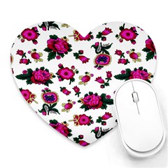 Crown Red Flower Floral Calm Rose Sunflower White Heart Mousepads by Mariart