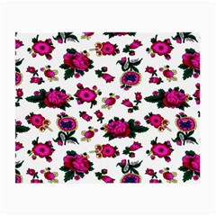 Crown Red Flower Floral Calm Rose Sunflower White Small Glasses Cloth (2-side) by Mariart