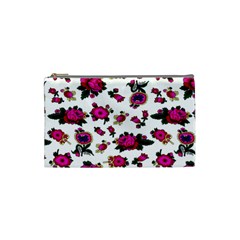 Crown Red Flower Floral Calm Rose Sunflower White Cosmetic Bag (small)  by Mariart