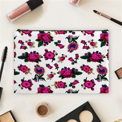 Crown Red Flower Floral Calm Rose Sunflower White Cosmetic Bag (large)  by Mariart